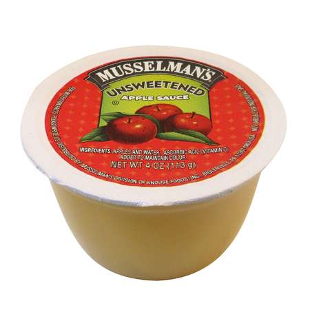MUSSELMANS Musselman's Unsweetened Apple Sauce 4 oz. Bowls, PK12 FCASN0300MUS01